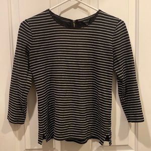Ann Taylor striped boatneck 3/4 tee